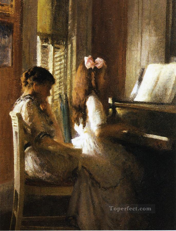 The Music Lesson Tonalism painter Joseph DeCamp Oil Paintings